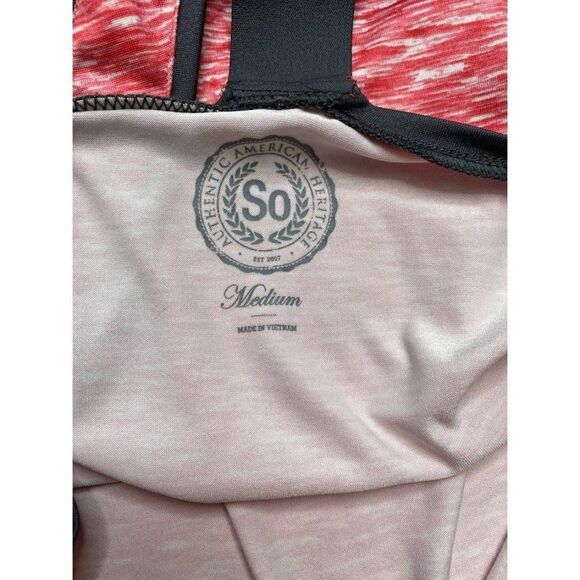 SO Pink Space Dye Athletic Scoop Neck‎ Racerback Tank Top Sz Medium - Picture 7 of 7